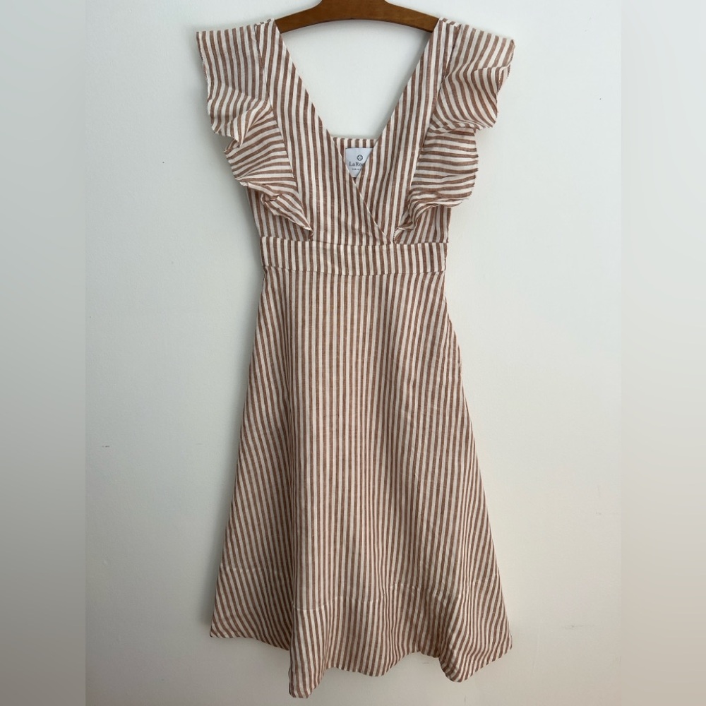 LA ROQUE ORIGINAL linen ruffle midi, very chic